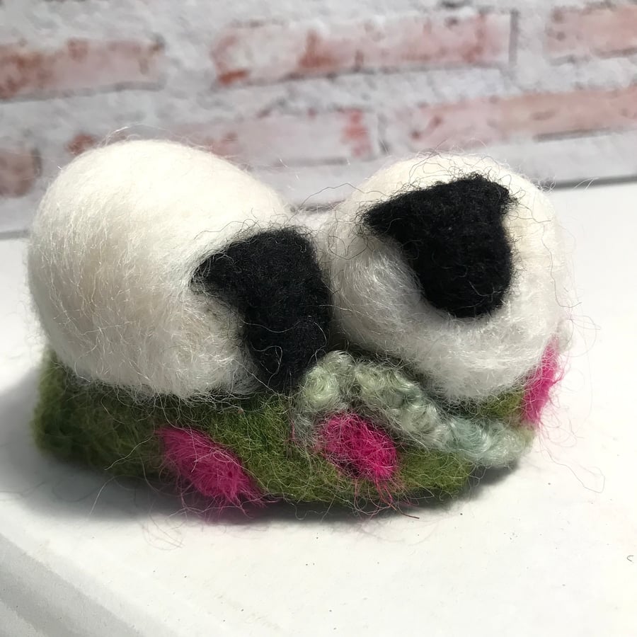 Sheep needle felted ornament 