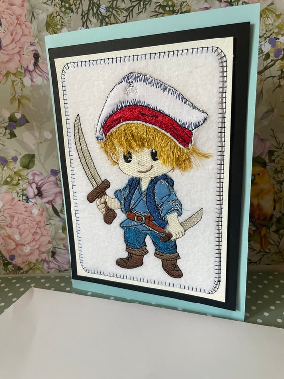 Handmade 3D greetings card Pirate 
