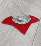 Recycled Aluminium Drink Can Base Metal, Unique Red Acrylic Shape Necklace  - Image 4