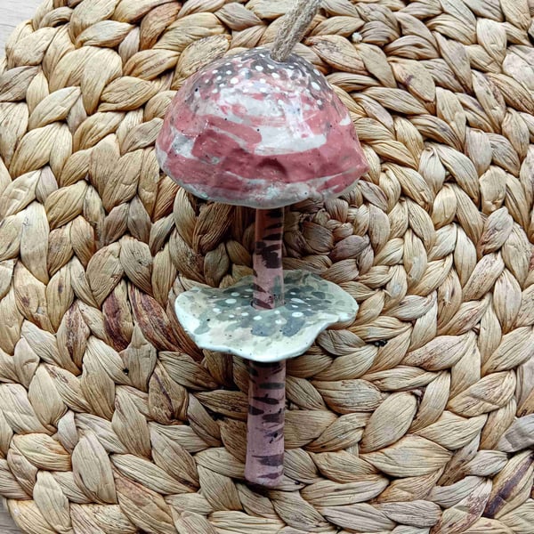 Hanging garden mushroom toadstool ornament no 7