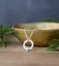 Sterling silver circle pendant with larimar gemstone - Image 2