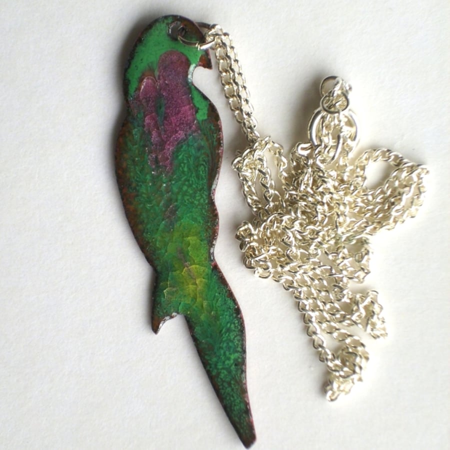large pendant - green parrot