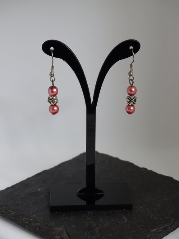 Bead & Flower Earrings 