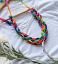 Multicolour Woven Necklace - T Shirt Yarn - Image 6