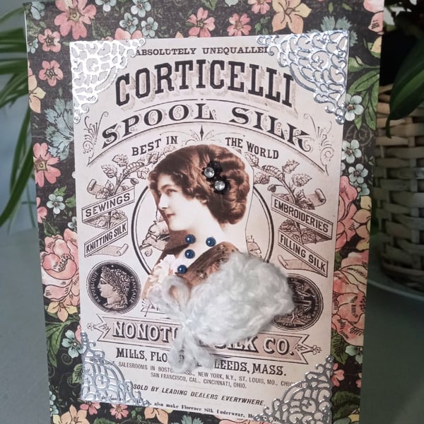 Vintage-style Greeting Card - Special greeting card - Crochet keepsake