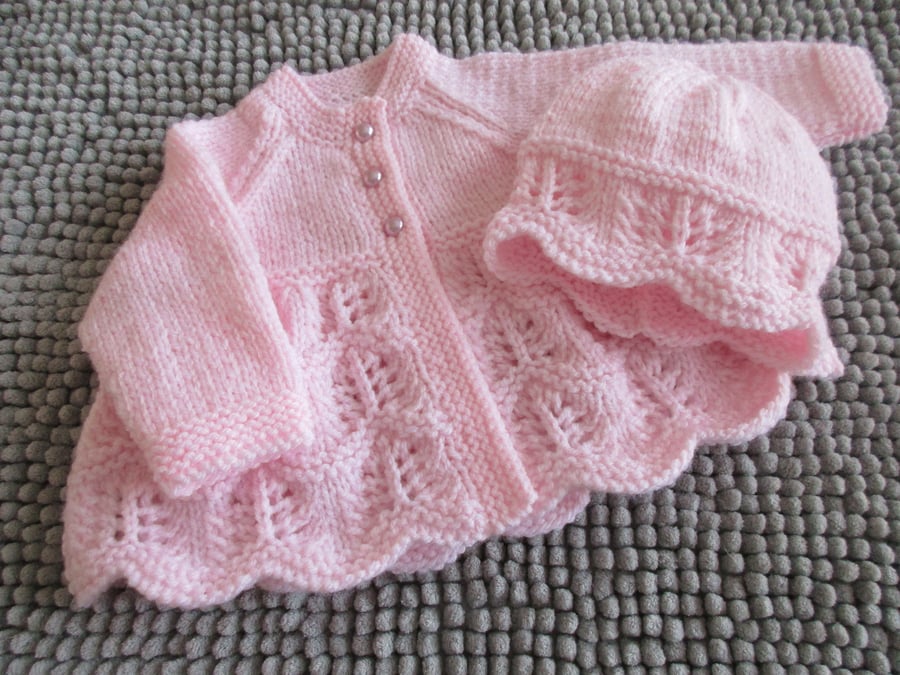 14" Newborn Matinee Coat & Hat