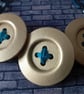 Gold Button & Teal Statement Necklace - Image 4
