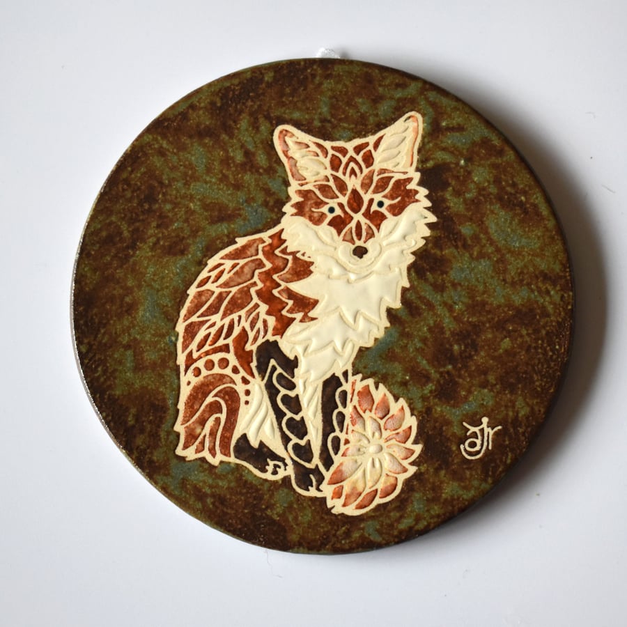 A133 Wall plaque coaster fox (Free UK postage)