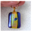 Purple Band 250 Dichroic Glass Pendant gold plated chain