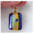 Purple Band 250 Dichroic Glass Pendant gold plated chain