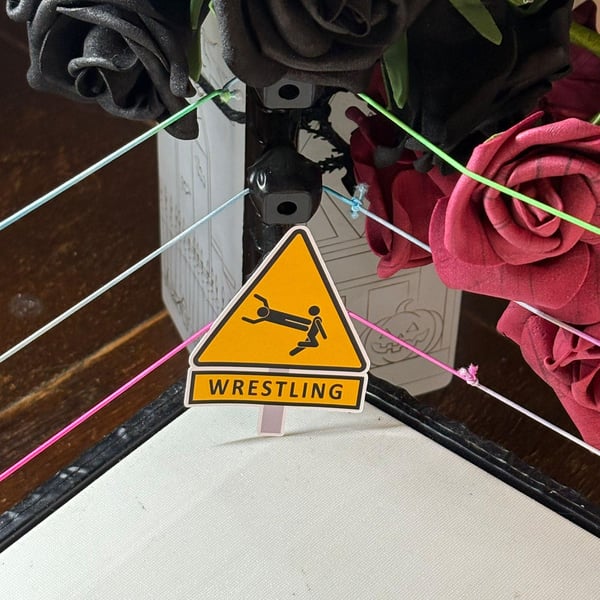 Wrestling Warning Sign Sticker: Pro Wrestling, AEW, WWE, NJPW