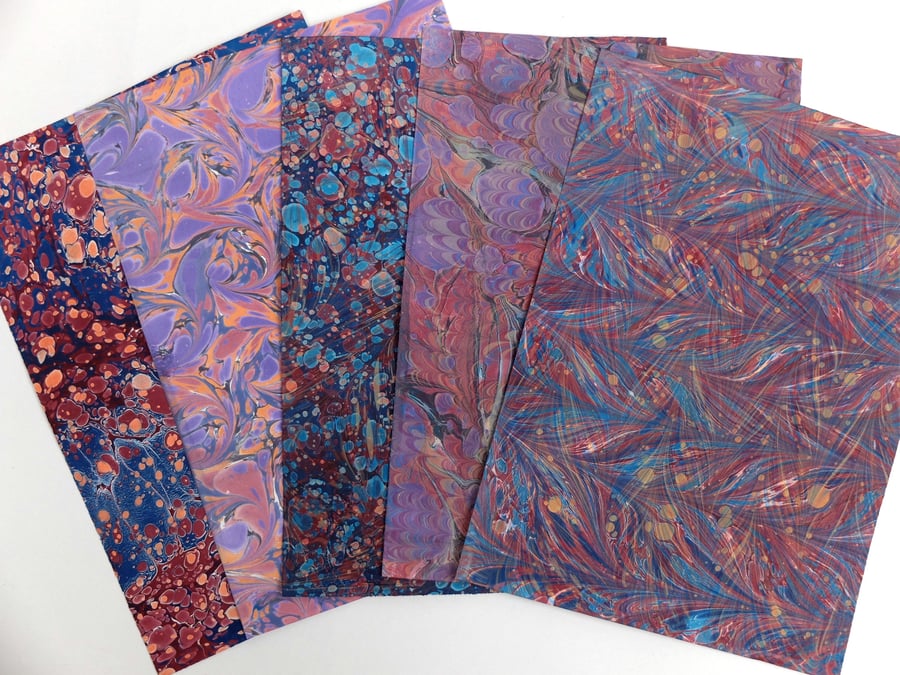 Marbled paper mixed A5 mini paper pack free UK delivery