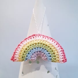 Crochet Rainbow Bauble Hanger