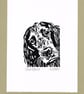 Cocker Spaniel Dog - Original Hand Pulled Linocut Print - Image 2