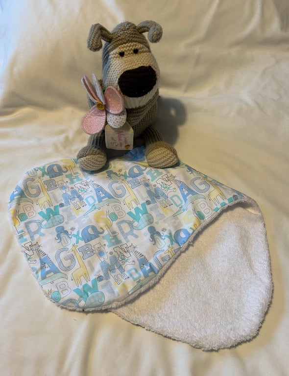 Burping Cloth Blue ABC