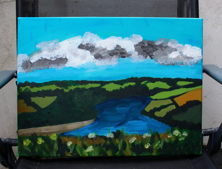 Bantham Devon, Original Landscape Acrylic Painting