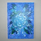Original art hand painted floral acrylic painting ( ref FA 7 M4 )