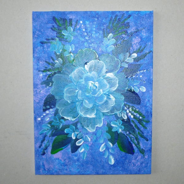 Original art hand painted floral acrylic painting ( ref FA 7 M4 )