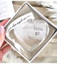 White Feather Personalised loss Bauble. Gift Boxed Christmas Family Ornament - Image 1