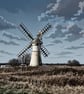A4 Print Of Windmill Norfolk Broads Black & White