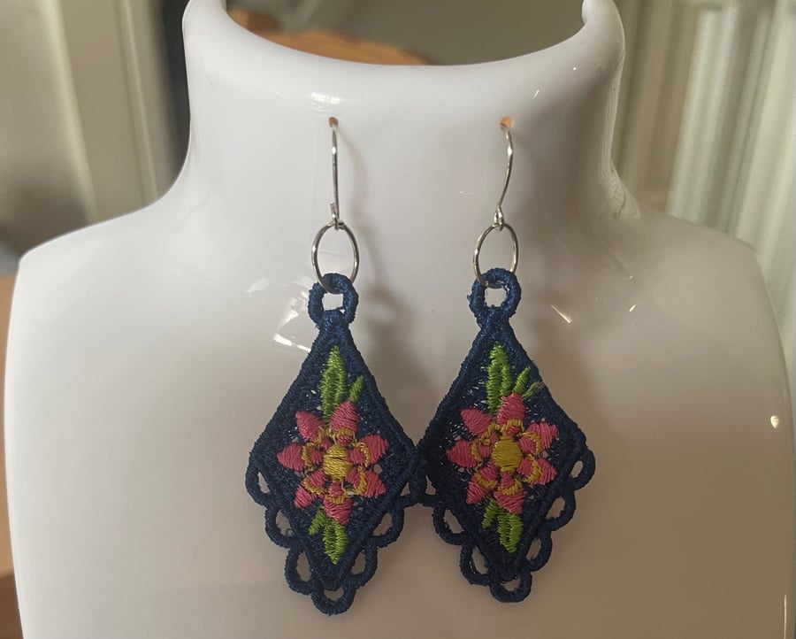 Handmade Free Standing Lace Earrings
