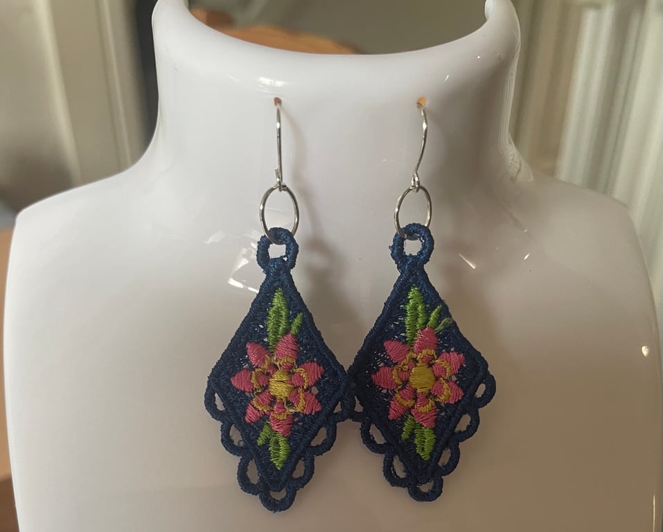 Handmade Free Standing Lace Earrings