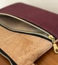 Handmade Cork Shoulder Bag – Burgundy & Natural Cork with Cream Lining - Image 4