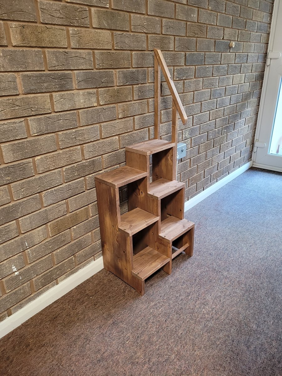 Small wooden step stool for little people, safe & easy comfortable stepping.