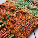 Woven scarf, Hand dyed, spun Autumn comes early 