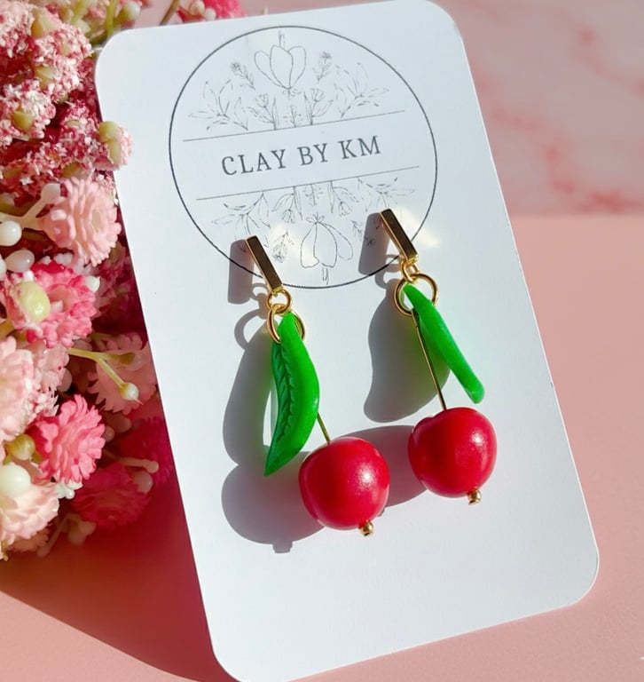 Red Cherry Earrings - Gift for Fruit Lovers - Ready to Give Birthday Present