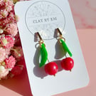 Red Cherry Earrings - Gift for Fruit Lovers - Ready to Give Birthday Present