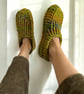Woodland Merino Wool Blend Crochet Slipper Socks. - Image 2