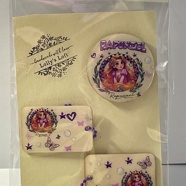 Rapunzel Princess Set – Magnet & Keyrings