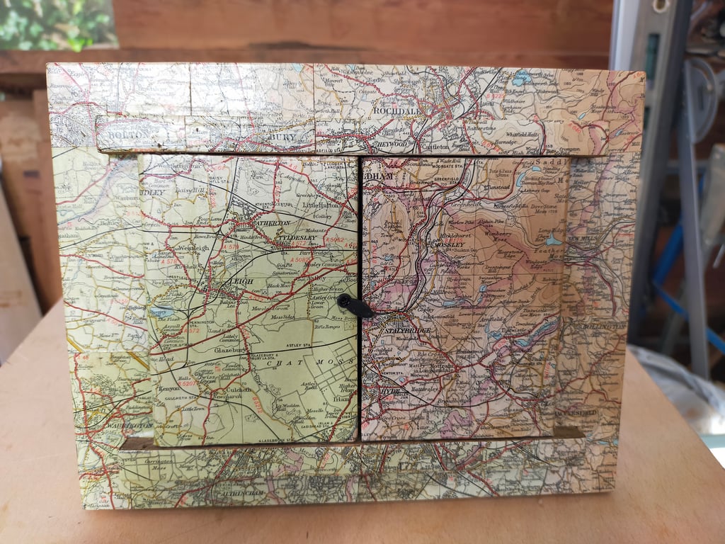 Vintage 1964 Manchester map mirror.