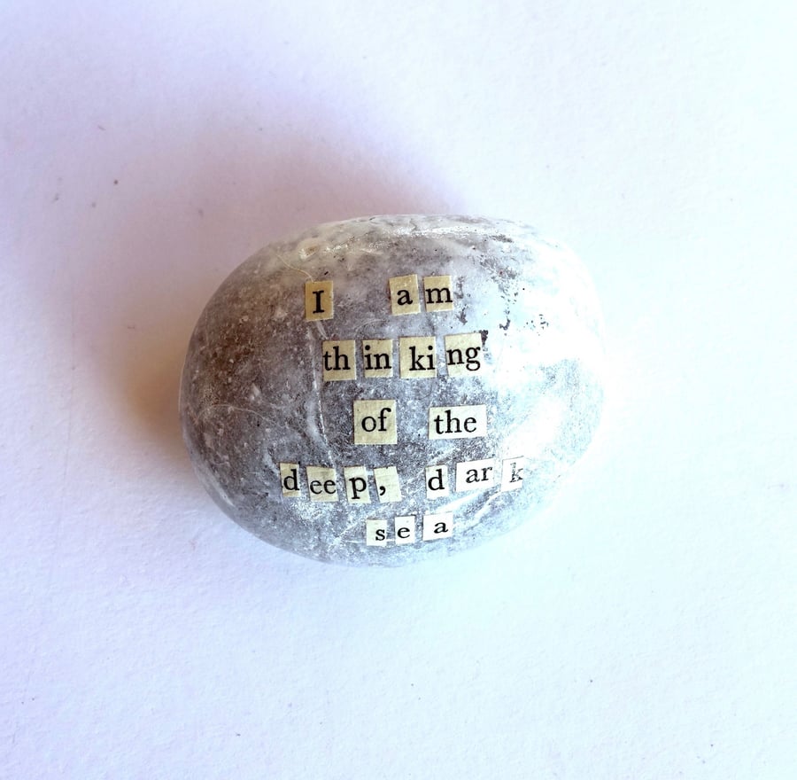 I am thinking of the sea... Folklore Inspired Story Stone - SALE READY TO SHIP