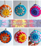 Crochet Christmas tree Baubles in bright colours - Image 4