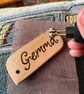 Fox and butterflies. Pyrography key ring. - Image 3