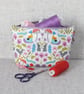Make up bag, zipped pouch, cosmetic bag, gnomes, mushrooms, bunnies. - Image 8