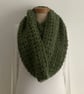 INFINITY SCARF , neckwarmer , cowl  'Stroll'. Soft Alpaca blend. Dark green. - Image 6