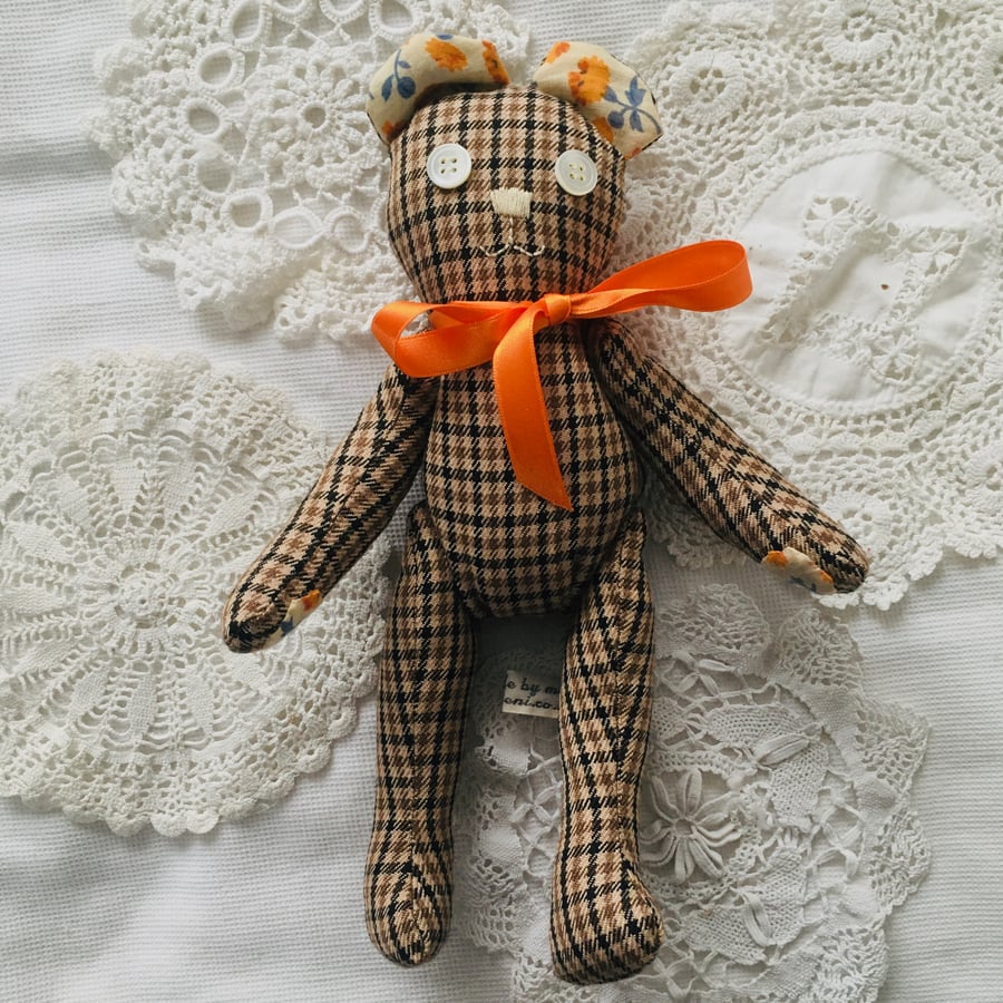 Keepsake Tweedy Bear, orange bow