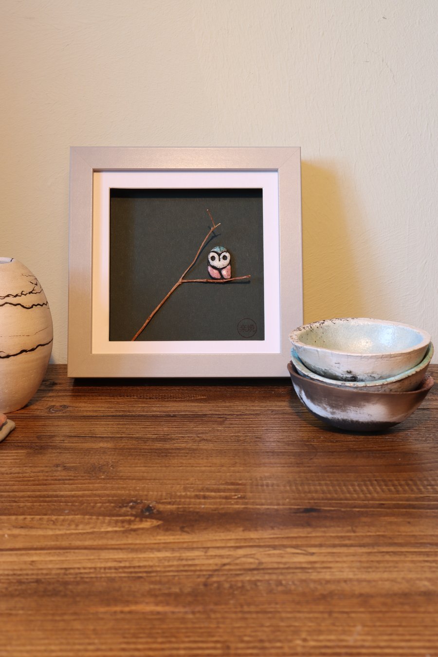 Handmade Ceramic Framed Owl