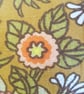 Vintage fabric  zipped pouch or makeup bag: orange tones & check lining: large  - Image 4