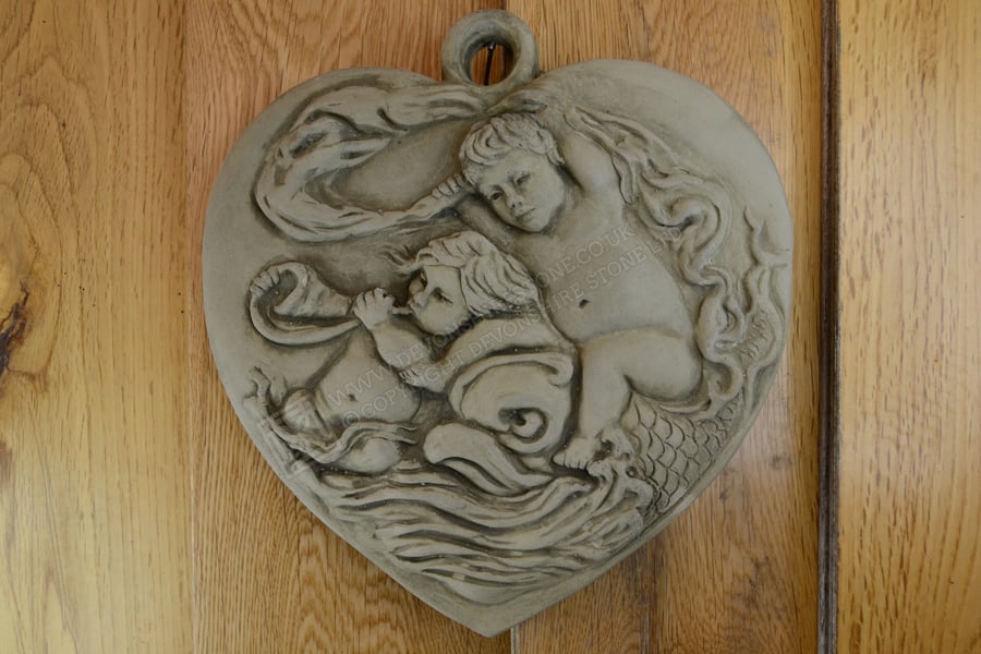 Cherub Wall Plaque Stone Garden Ornament