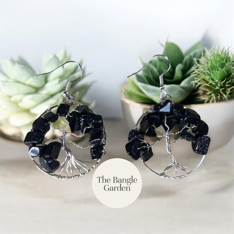 Wire wrapped Tree of Life Earrings