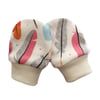 ORGANIC Baby SCRATCH MITTENS in BRIGHT FEATHERS  A New Baby Gift Idea