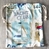 Fully Lined Large Coastal and Nautical Themed Drawstring Bag  FREE POSTAGE