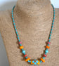 yellow spot lampwork glass beaded necklace - Image 3