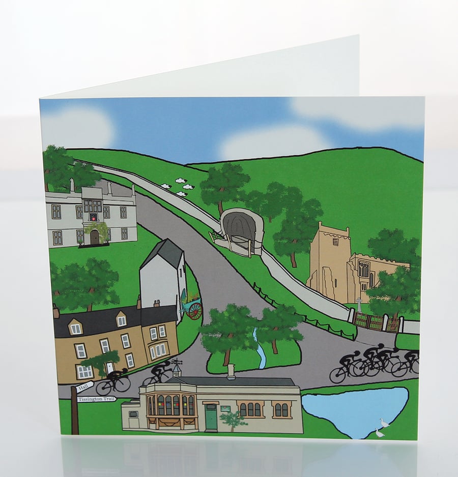 Tissington cyclist greeting card