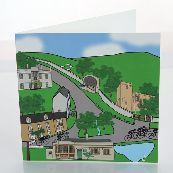 Tissington cyclist greeting card