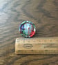 Liberty Print Dorset Singleton Button Brooch, ‘Thorpe’, Red - Image 2